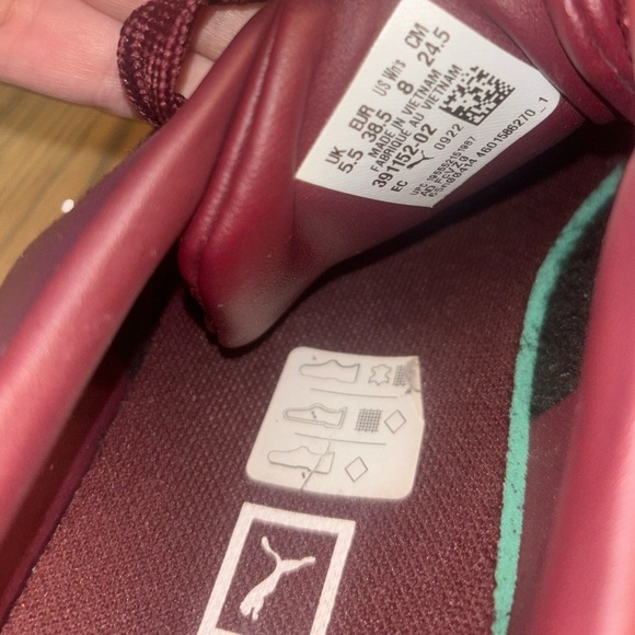 Puma Burgundy Red Mayze Stack Edgy Cord Platform Sneakers women’s size 8 - Picture 7 of 13